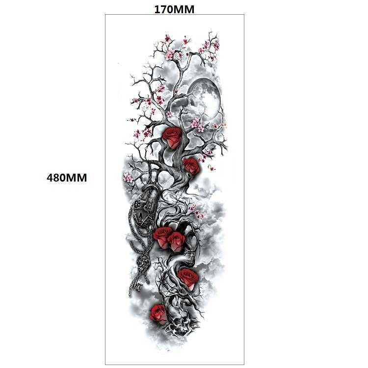 Makeup Head Wolf King Domineering Tattoo Sticker Arm Set Full Large Picture Case Water Transfer Printing