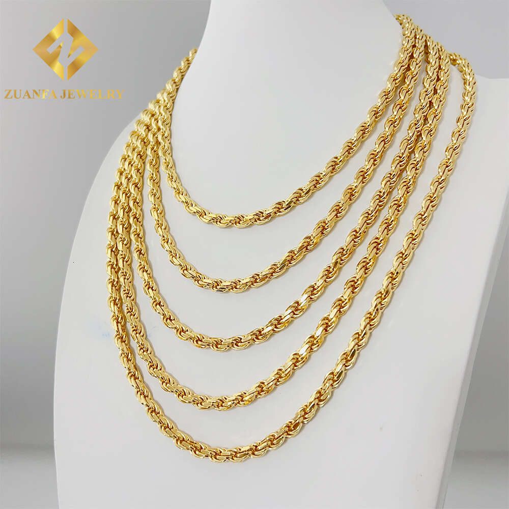 Mens Italian Heavy Chain 925 Sterling Silver Moissanite Diamond Cut 6mm Width Rope Necklace for Men
