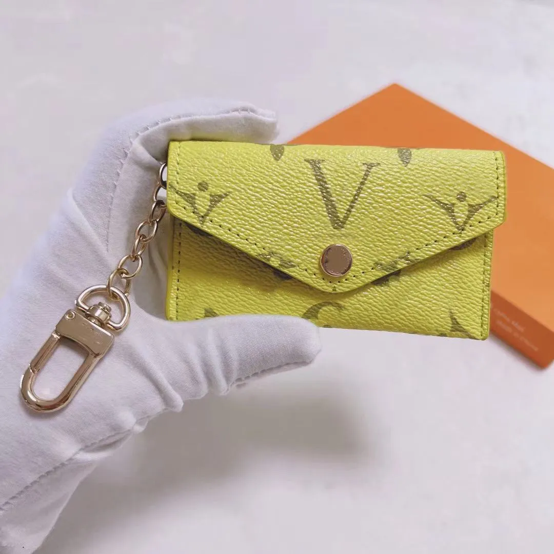V Keychain Designer Keychain 2025 Fashion Womens Mini Wallet High Quality Genuine Leather Men 2025 Coin 2025 Purse Color Wallets