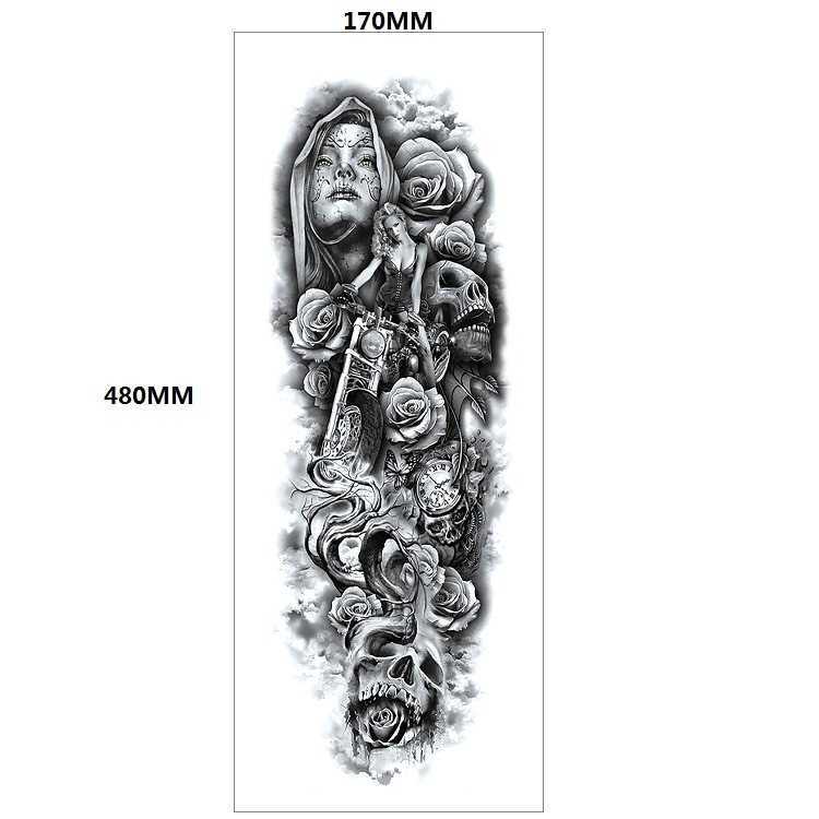 Makeup Head Wolf King Domineering Tattoo Sticker Arm Set Full Large Picture Case Water Transfer Printing