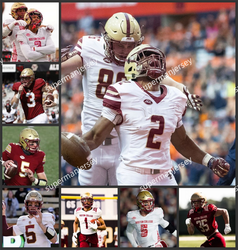 Boston College Eagles Football Jersey Kwan Williams Finn Dirstine Custom Stitched Matt Ragan Peter Delaportas Jalen Cheek Shitta Sillah Boston College Jerseys