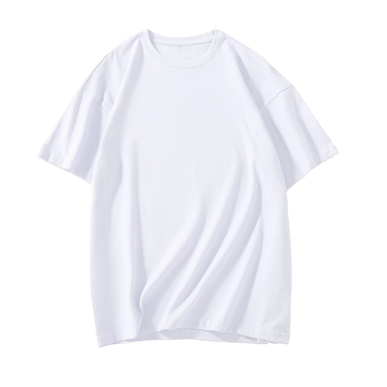 Man T-shirts Short Sleeve Cotton White Black Solid Color Casual Women Unisex Home Clothing Tops Tee Plain Classic Basic T-Shirt 240112