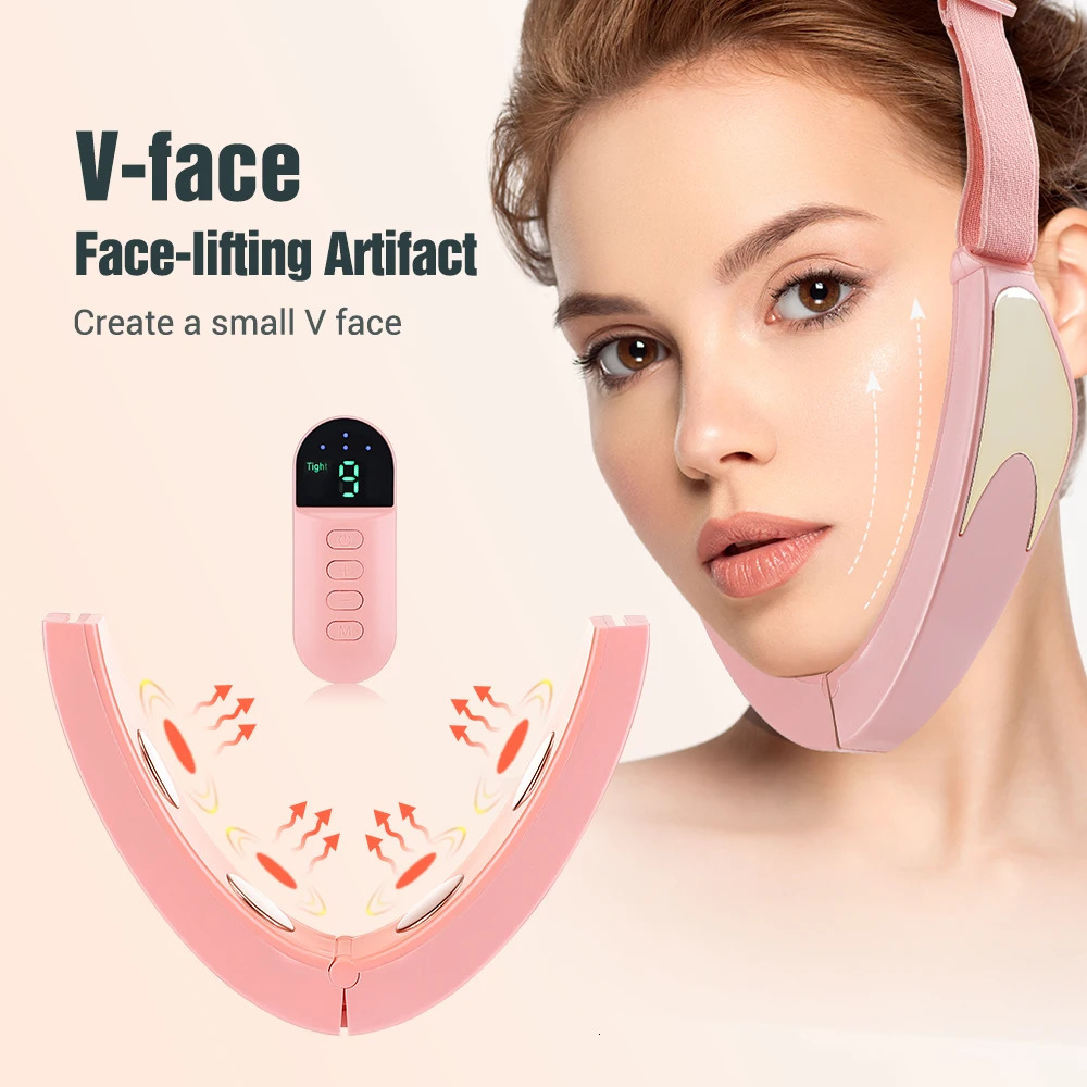 Smart V-face Face-lifting Massager Vibrating Slimming Intelligent Beauty Tools Heated Firming Skin Eliminate Edema 240112