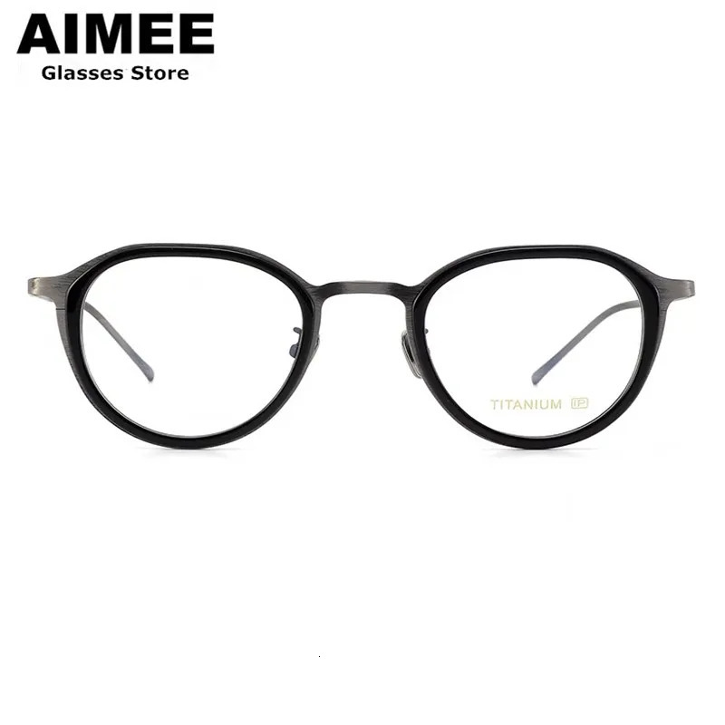 Acetate Japanese Handmade Round Glasses Frame Men Women Fashion Optical Eyeglasses Myopia Blue Light Reading Eyewear 240111CJ
