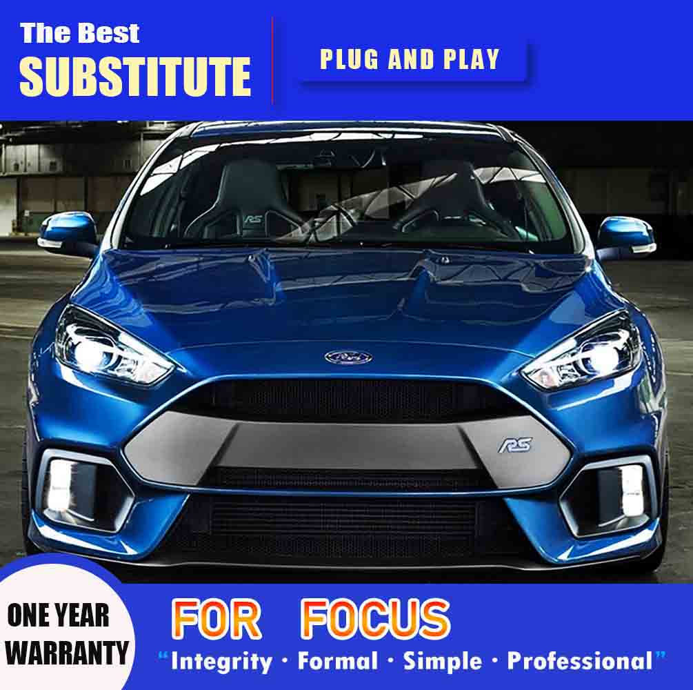 For Ford Focus LED Headlight 15-18 Car Accessories DRL Daytime Running Light Streamer Turn Signal Indicator Head Lamp Auto Parts