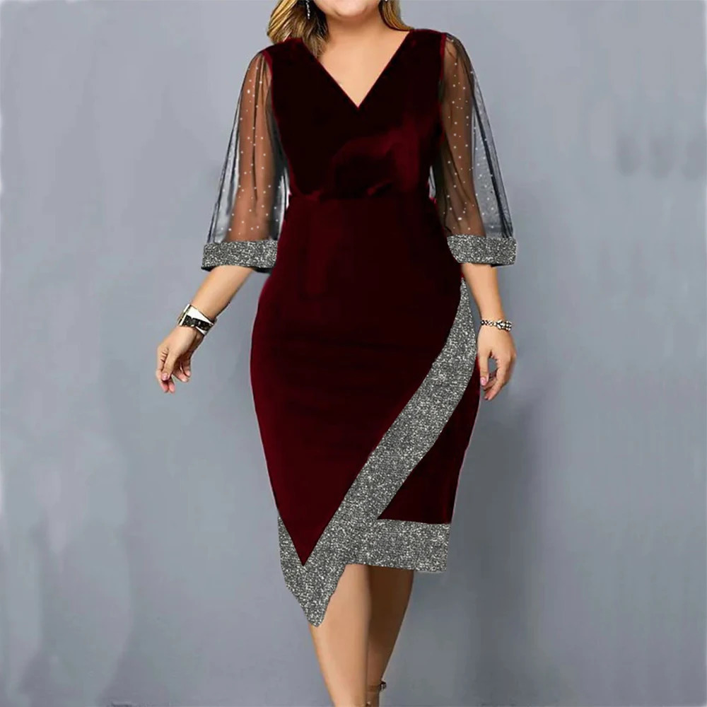 Oversized Dresses Women Plus Size Black Elegant Vestidos Formal Occas Dress Large Size Solid Long Skirt Party Female Clothi 240111