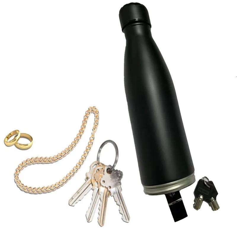 750ml Diversion Water Bottle Portable Water Bottle Secret Stash Pill Organizer Can Safe Hiding Spot for Money Bonus Key Ring Box 240111