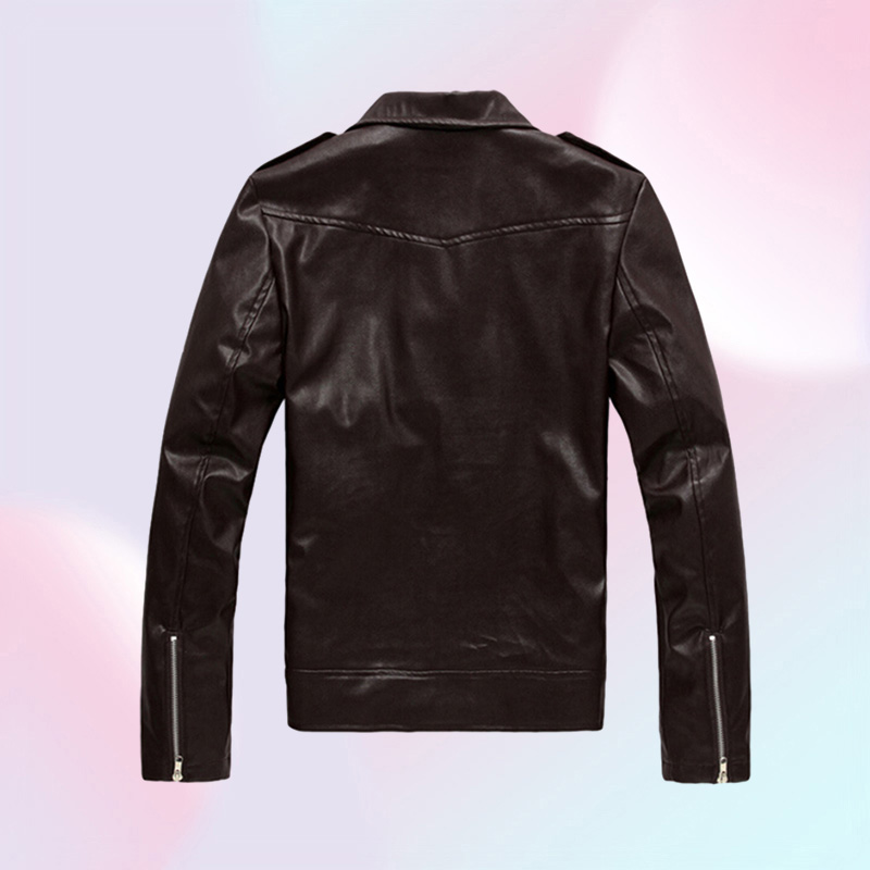 Men039s Jackets Men Fashion PU Leather Jacket Spring Autumn British Style Motorcycle Male Coat Black Brown M3XL9194696