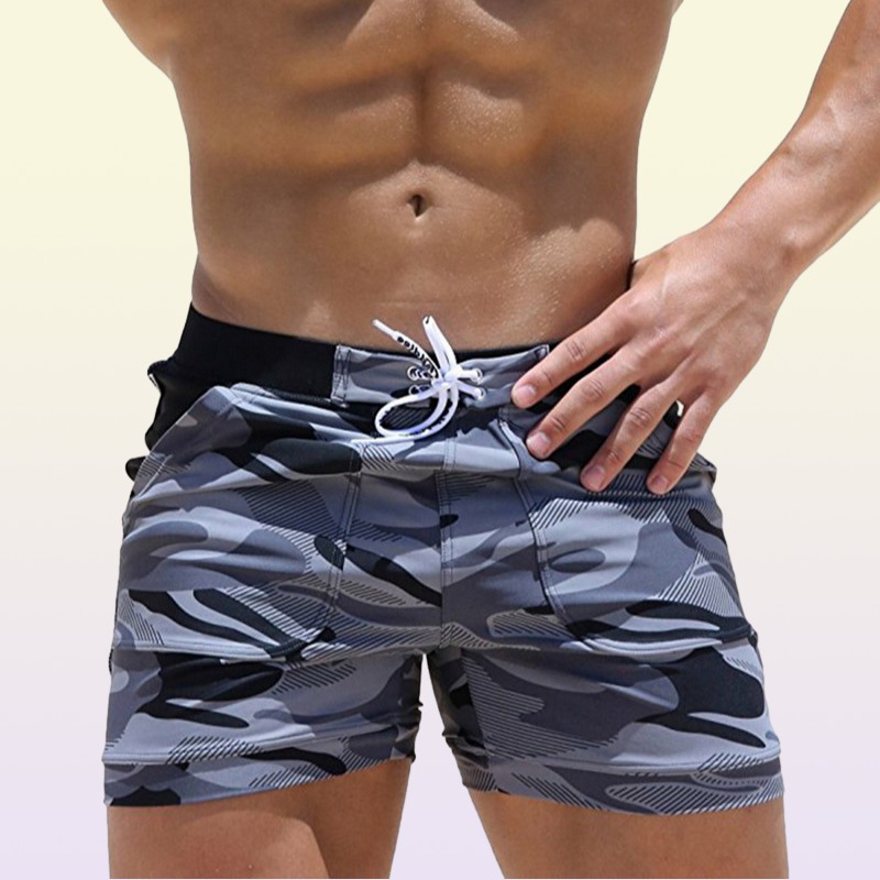 Fashion Beach Shorts For Men Swimshorts Men Board Short For Swimwear Camo Gray Print New Male Shorts Plus Size1