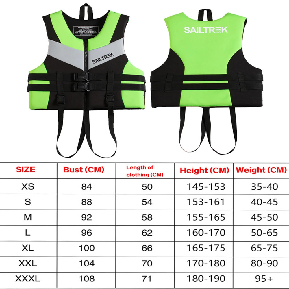 Water Sports Fishing Water Ski Vest Kayaking Boating Swimming Drifting Safety Vest Adults Life Jacket Neoprene Safety Life Vest 240111