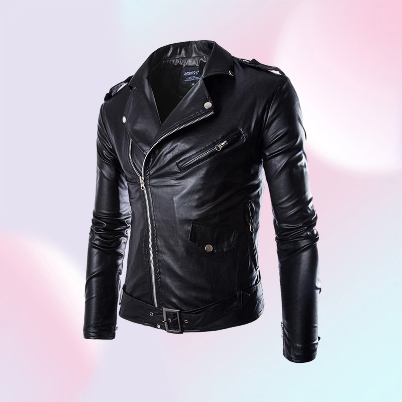 Men039s Jackets Men Fashion PU Leather Jacket Spring Autumn British Style Motorcycle Male Coat Black Brown M3XL9194696