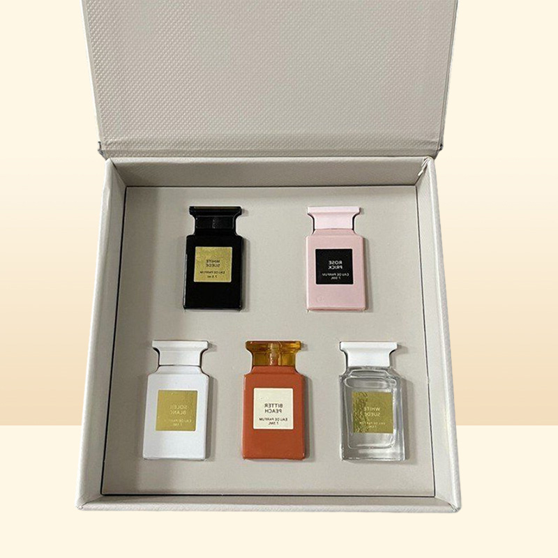 Top perfume set 75ml x 54 fabulous ROSE WOOD WHITE SUEDE lavender peach perfume kit 5 in 1 gift box for woman delive