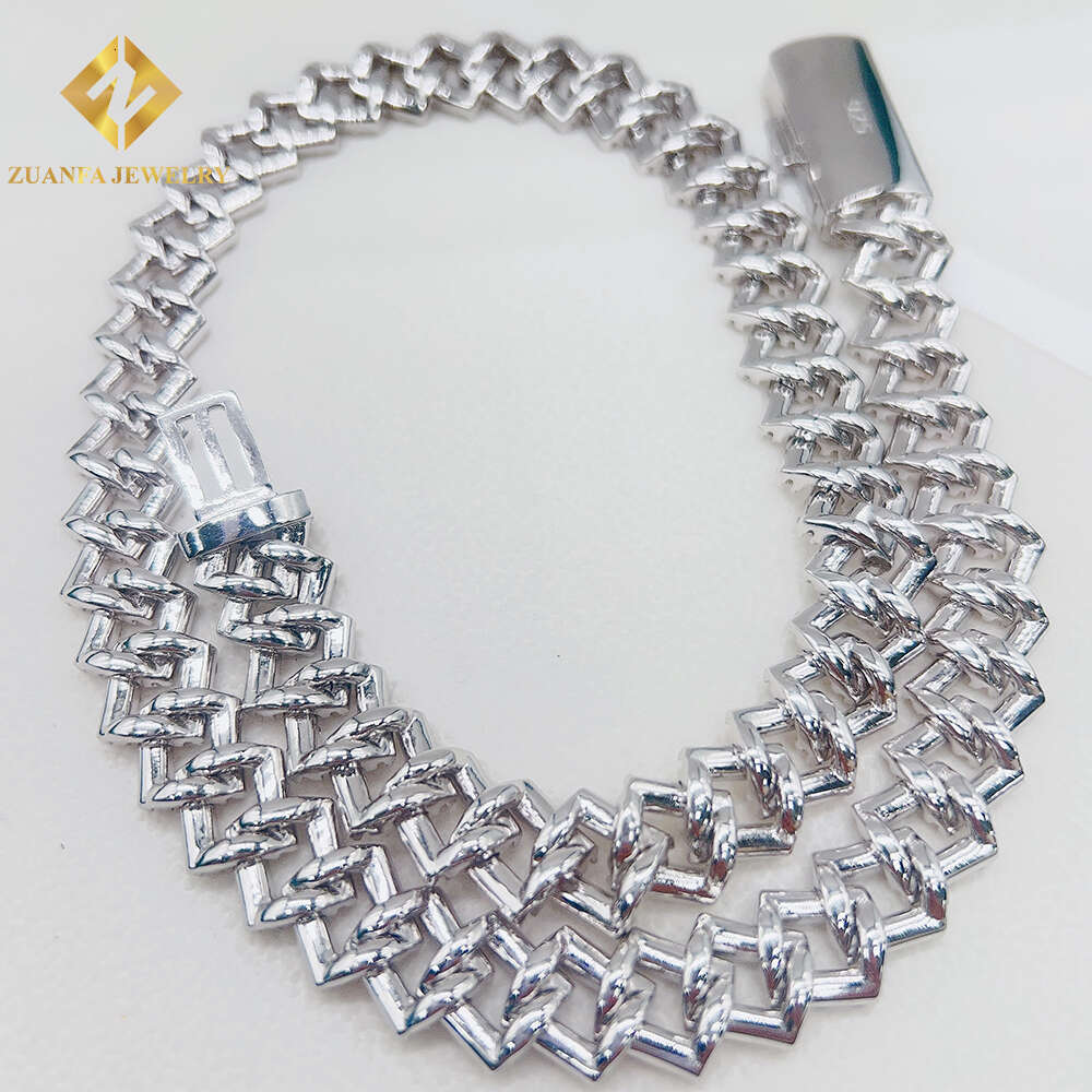 925 Sterling Silver 13mm Miami Ice Out Cuban Bracelet Vvs Moissanite Link Chain