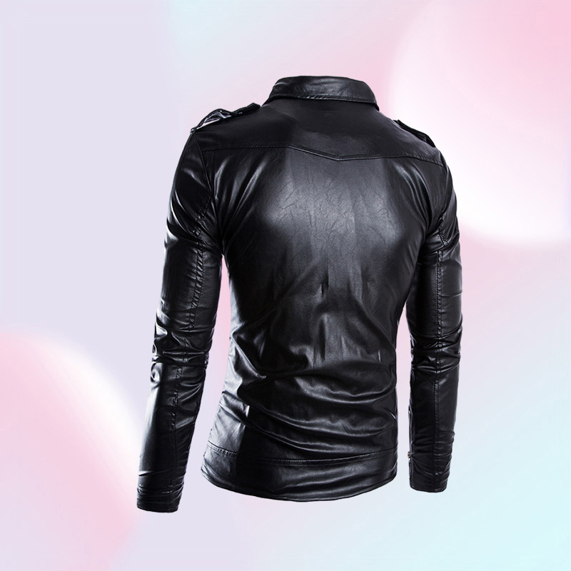 Men039s Jackets Men Fashion PU Leather Jacket Spring Autumn British Style Motorcycle Male Coat Black Brown M3XL9194696