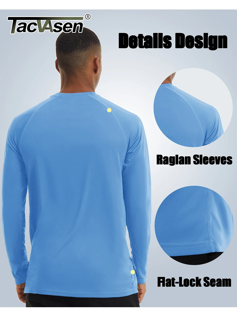 TACVASEN Men's Sun Protection T-shirts Summer UPF 50 Long Sleeve Performance Quick Dry Breathable Hiking Fish T-shirts UV-Proof 240112