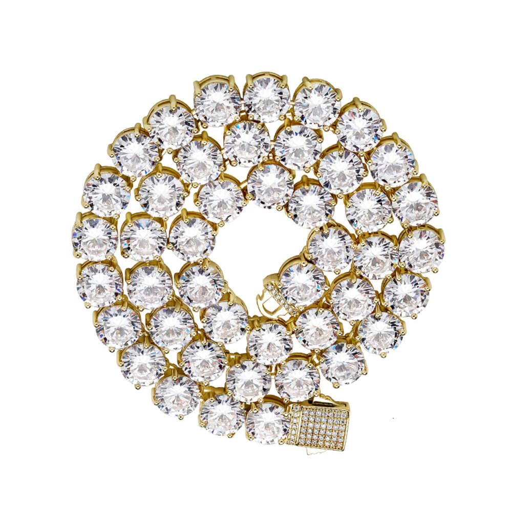 Wholesale Hip Hop 10K 14K VVS VS Lab Grown Dia k 9mm 10mm Sterg Sier Moissanite Tennis Chain Necklaces