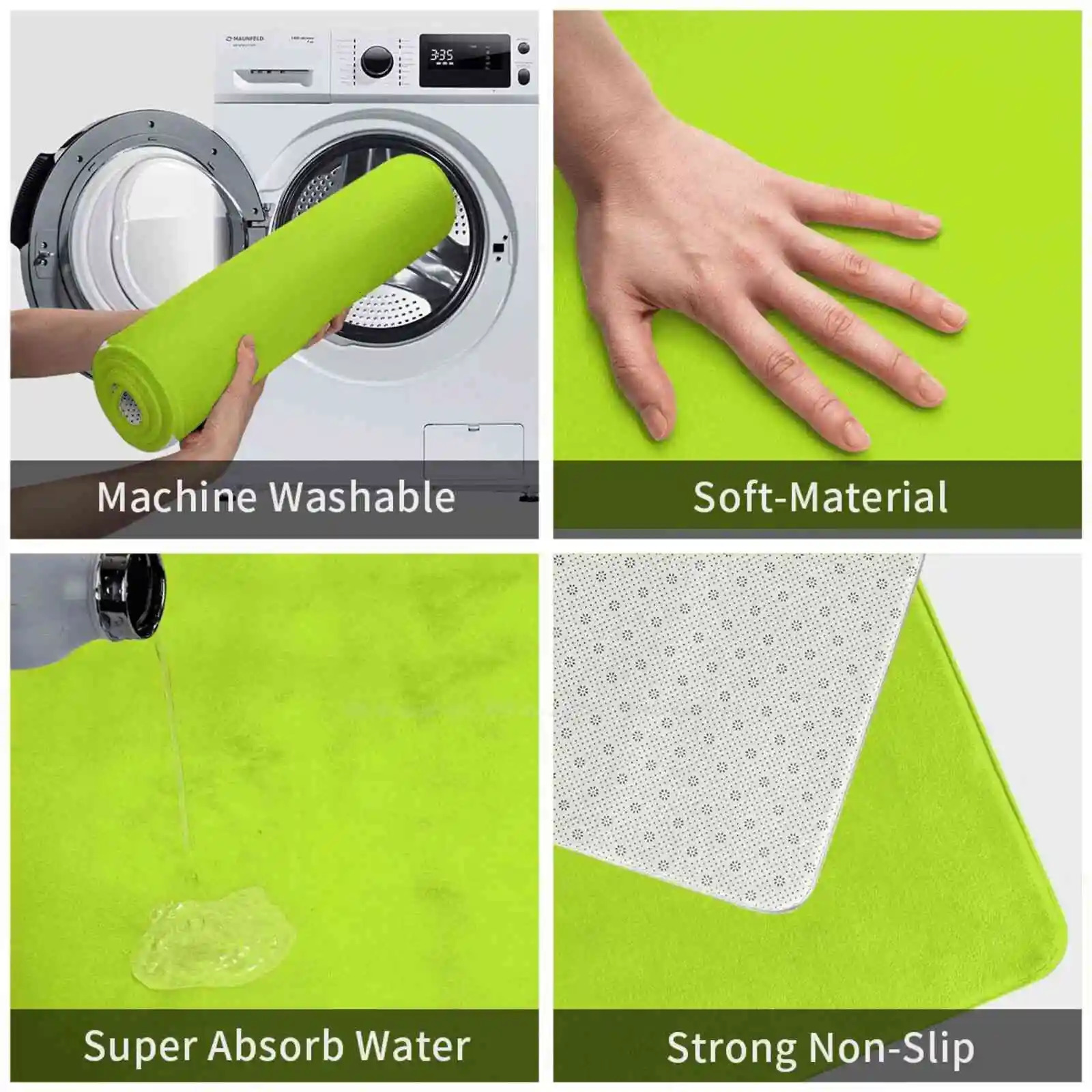 Lime Green Door Mat Foot Pad Home Rug Lime Green Forest Tree Wedding Citrus I Do Favor Bright 240111
