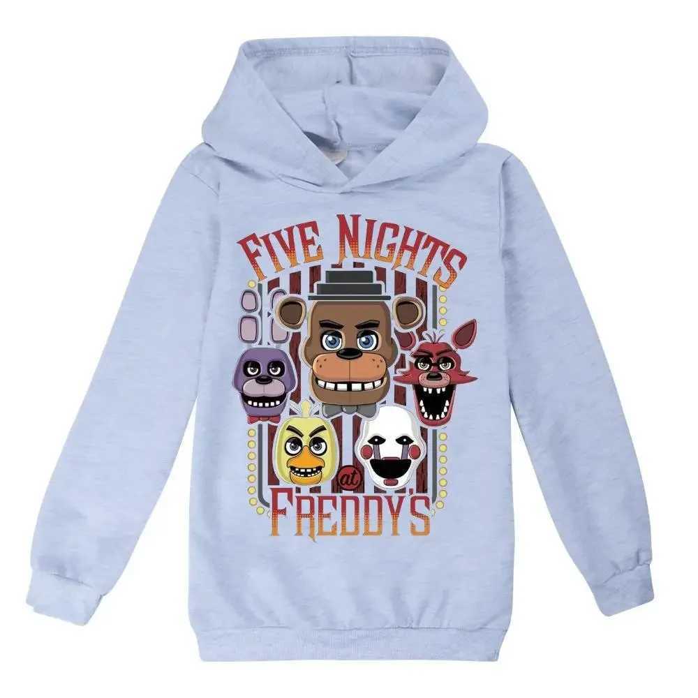 Pullover FNAF Kids Hoodie 2023 Five Night at Freddys Fashion New Print Baby Girls Boys Costume Casual Cotton Long sleeved ClothesL2401