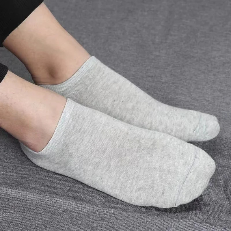 60PcsLot30Pairs Mens Socks Breathable Business Black Boat Casual Comfortable Solid Color Ankle WhiteSocks 240112