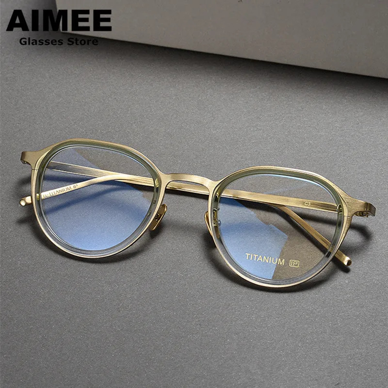 Acetate Japanese Handmade Round Glasses Frame Men Women Fashion Optical Eyeglasses Myopia Blue Light Reading Eyewear 240111CJ