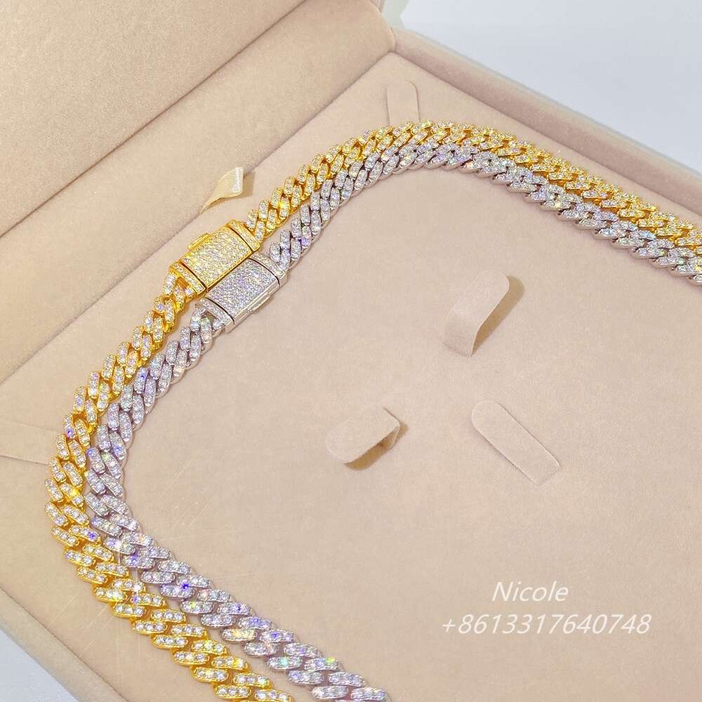 Wholesale Custom Iced Out Bling 8mm 20inches Diamonds Chain Gold Plated Men Women Cuban Necklaces