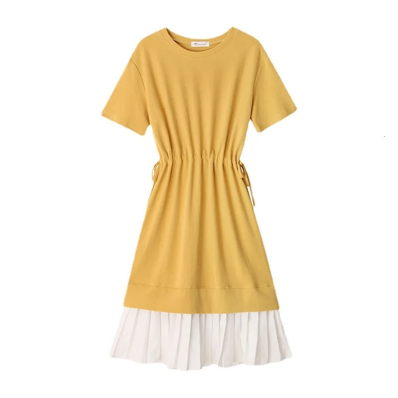 Maternity Dresses Summer Clothes for Pregnant Women Fashion Contrast Loose Fitting Midlength Womens Casual Pregnancy Clothing 240111