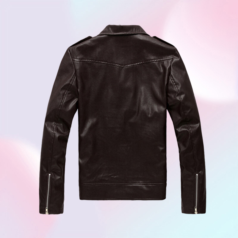 Men039s Jackets Men Fashion PU Leather Jacket Spring Autumn British Style Motorcycle Male Coat Black Brown M3XL