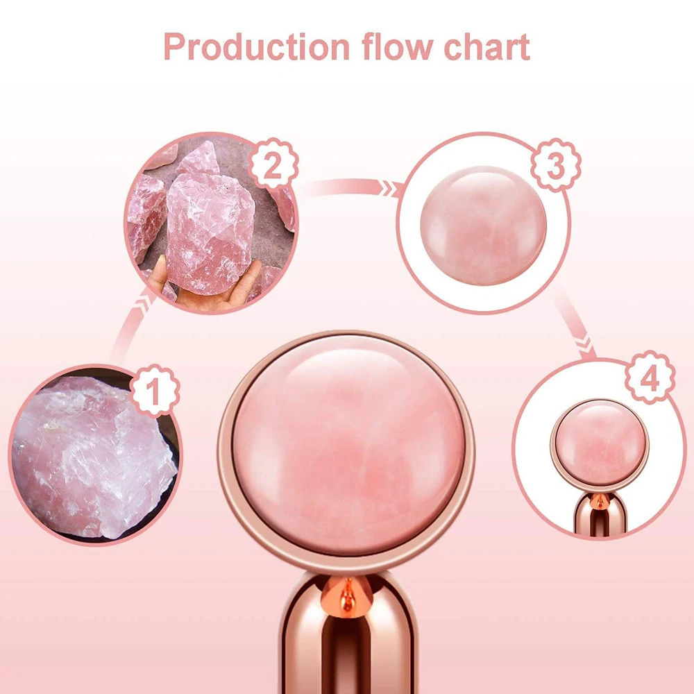 4 in 1 Vibrating Rose Quartz Roller Face Roller Eye Massager Jade Roller T/V Shaped Face Lifting Slimming Beauty Care Massager 240112