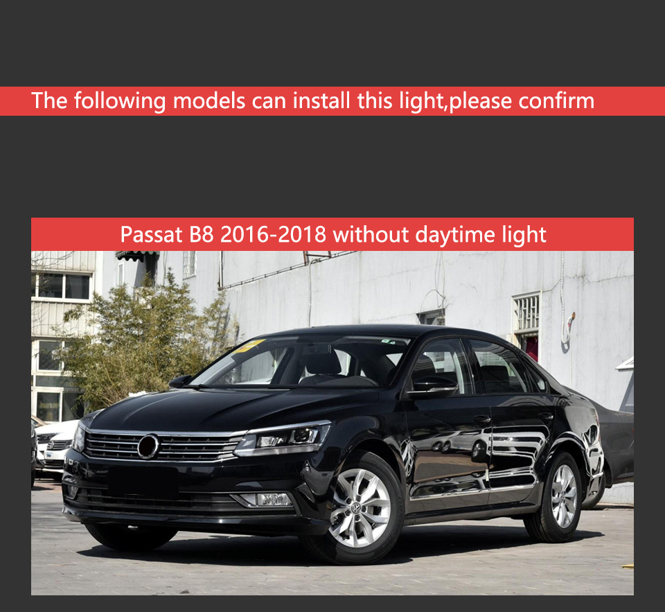 Car Headlight Assembly for VW Passat B8 LED Daytime Running Head Light 2016-2019 Turn Signal High Beam Lens