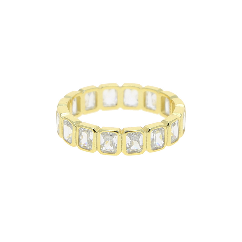 Luster Unique Wedding Eternity Band Sier 14k Gold Bezel Set 3x5mm Emerald Cut Moissanite Oval Ring for Women