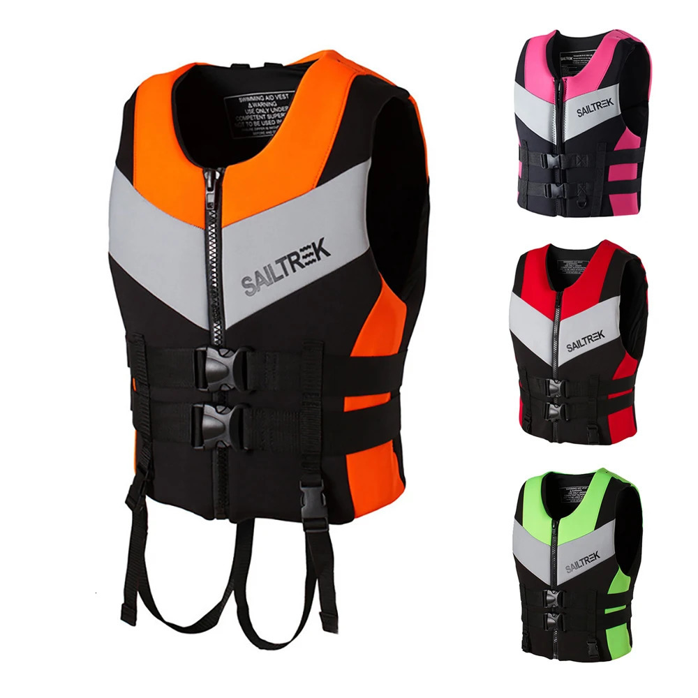 Water Sports Fishing Water Ski Vest Kayaking Boating Swimming Drifting Safety Vest Adults Life Jacket Neoprene Safety Life Vest 240111