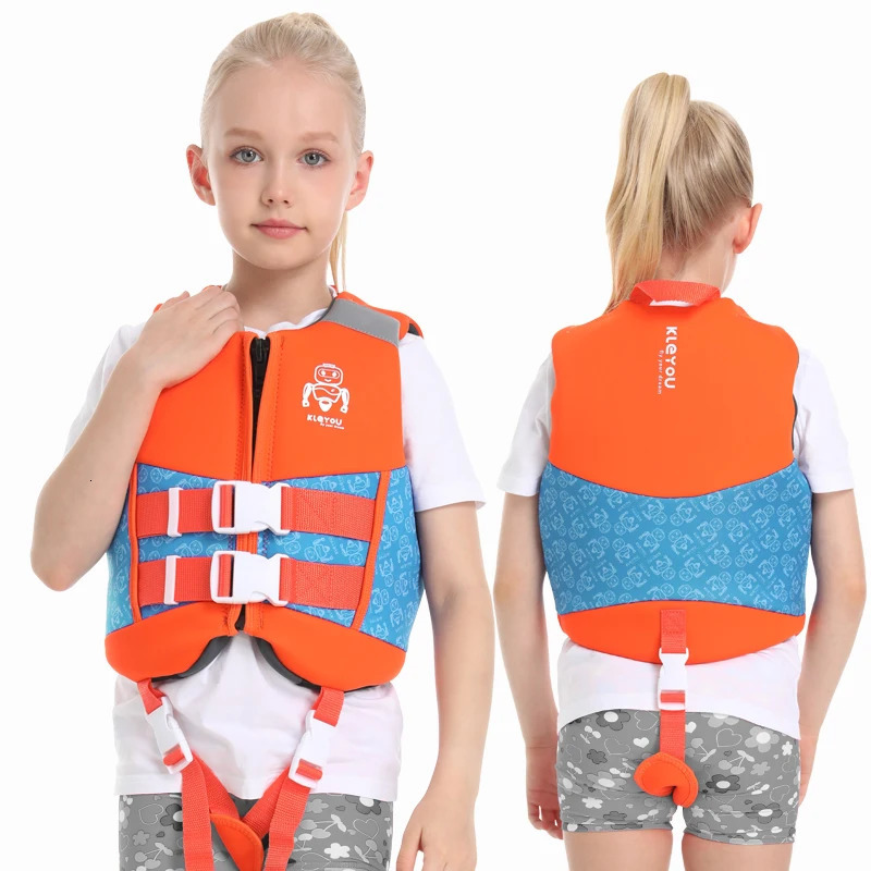 Neoprene Life Jacket For Kids Buoyancy Life Vest Boys Girls Surfing Vests Diving Flotation Swimming Aid Child 240111