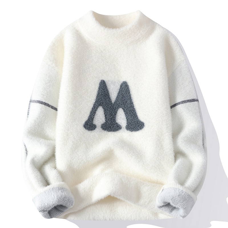 Fall Fashion Trend Camel Wool Inlaid Half Turtleneck Sweater