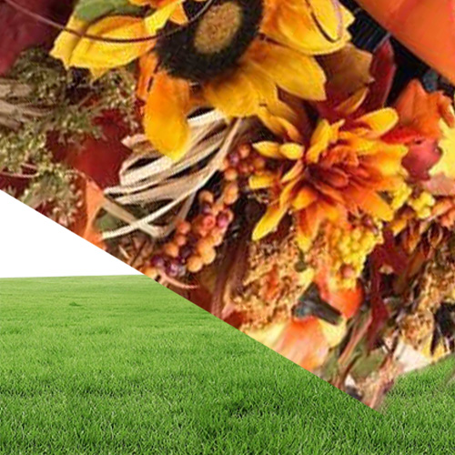 Halloween Decoration Fall Pumpkin Wreath for Front Door with Pumpkins Artificial Maples Autumns Harvest Holiday Decor Y09016730138