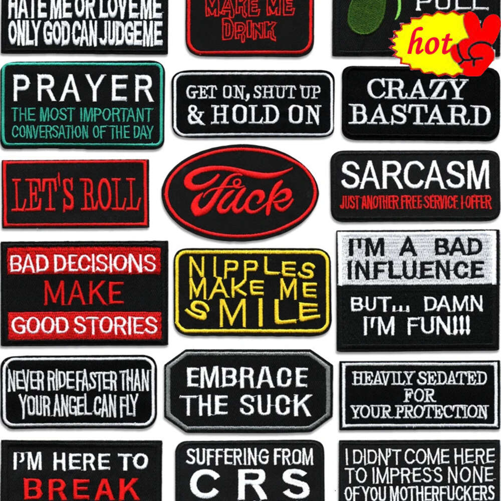 Letter Iron on Patches White for Clothes Embroidered Thermoadhesive Letras Parche Bordado Para Ropa Red Black Sew Designer Diy