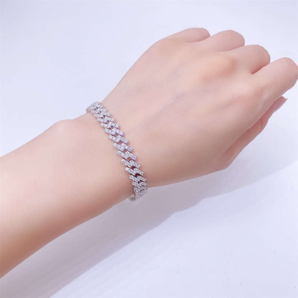 8mm 10mm 13mm Vvs Moissanite Necklace for Women Fantasy 925 Sterling Silver Cuban Link Chain
