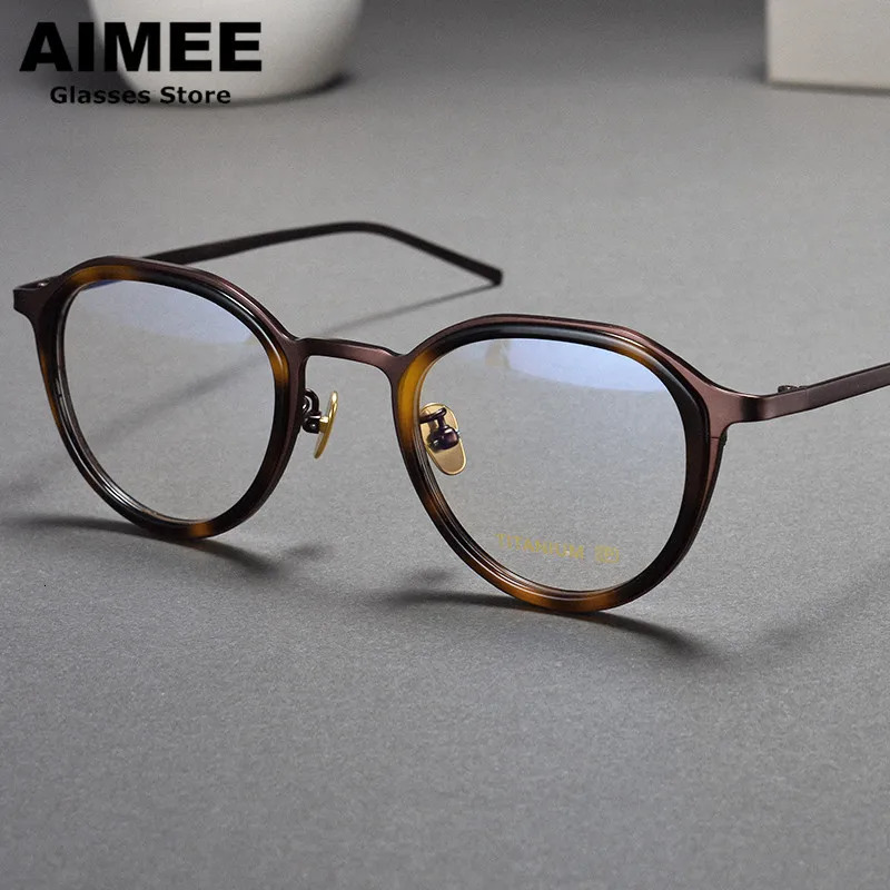 Acetate Japanese Handmade Round Glasses Frame Men Women Fashion Optical Eyeglasses Myopia Blue Light Reading Eyewear 240111CJ