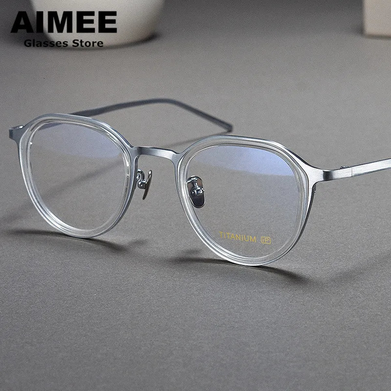 Acetate Japanese Handmade Round Glasses Frame Men Women Fashion Optical Eyeglasses Myopia Blue Light Reading Eyewear 240111CJ