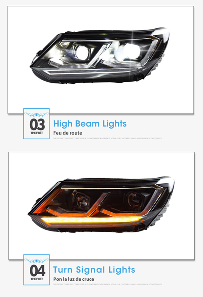 Car Head Light for VW Tiguan LED Turn Signal Headlight 2013-2017 Daytime Running Lamp Automotive Accessories