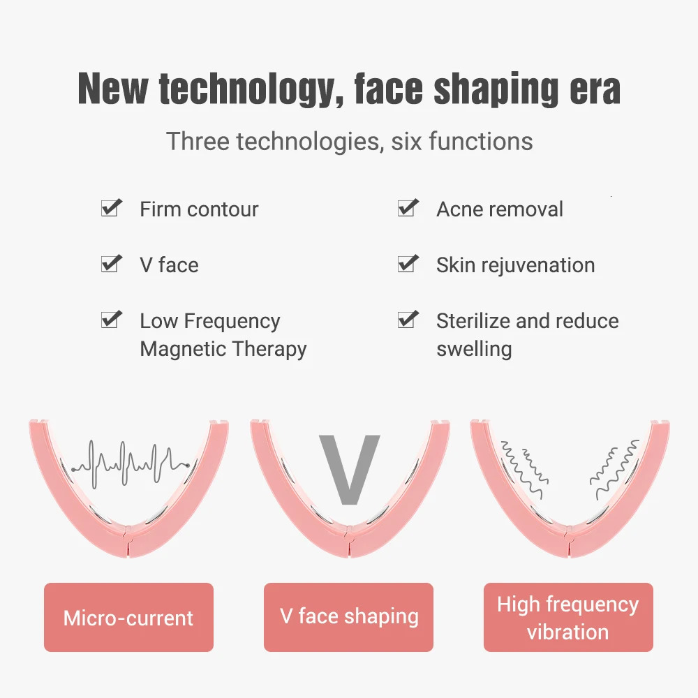 Smart V-face Face-lifting Massager Vibrating Slimming Intelligent Beauty Tools Heated Firming Skin Eliminate Edema 240112