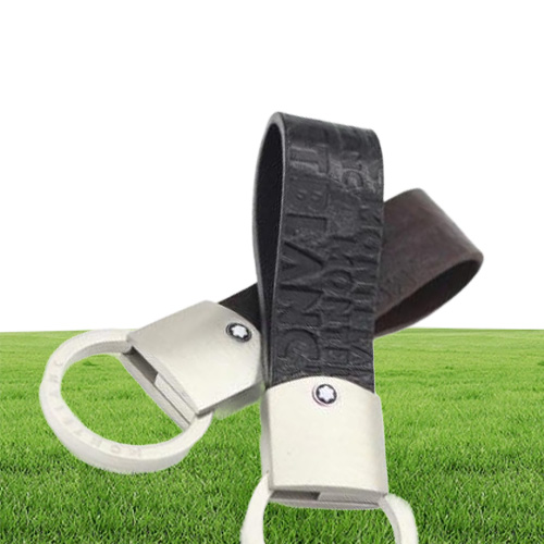 fashion keychain unisex key chain real leather with stainless steel keychain keyring in white gold with blackbrown1PC