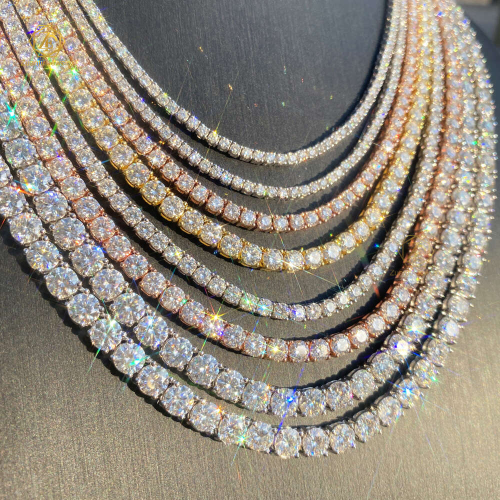 Necklace Tennis Chain moissanite chain Hip Hop Iced Out Jewelry Fashion Diamond Tennis Necklace S925 Vvs Tennis