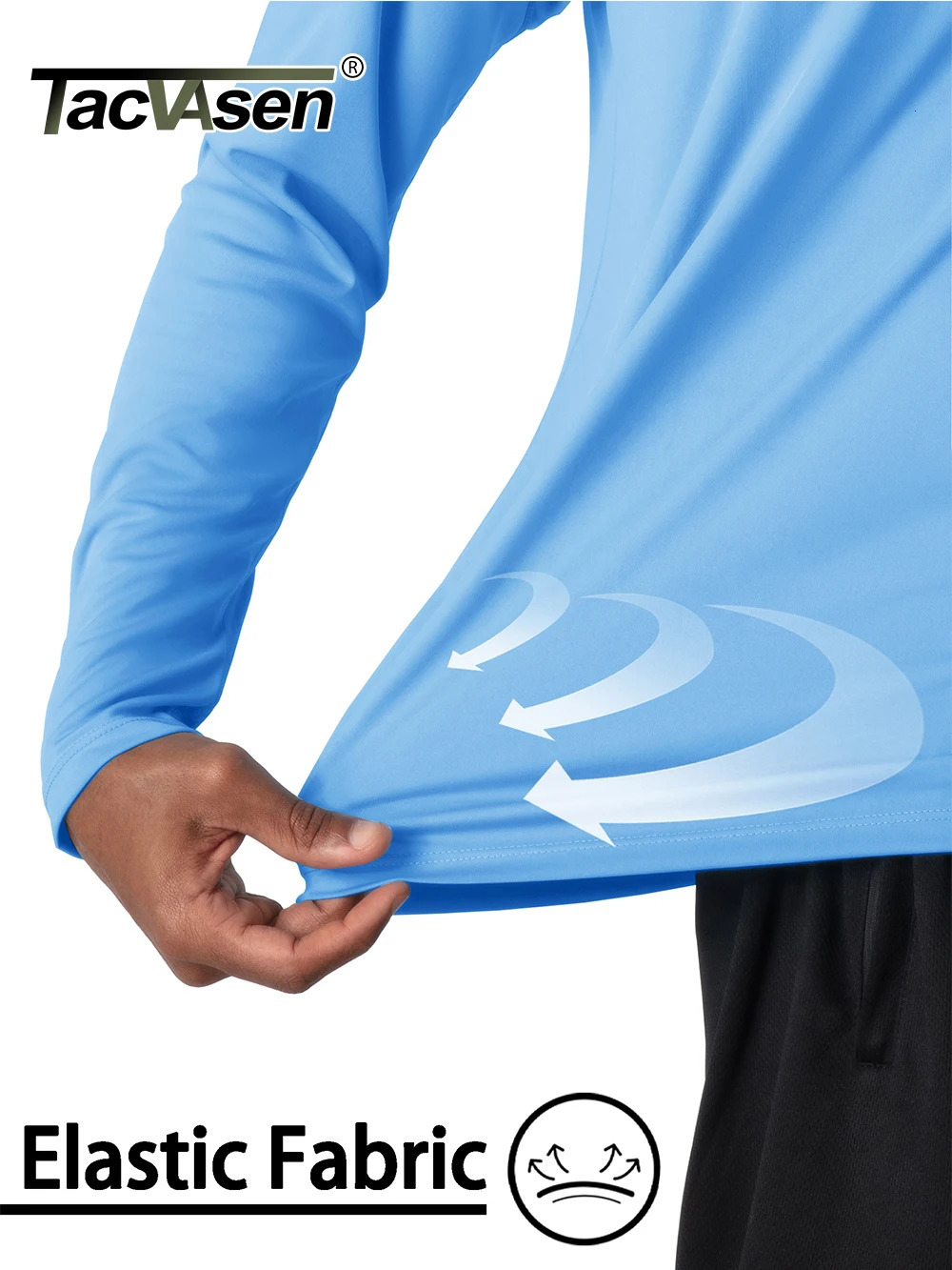 TACVASEN Men's Sun Protection T-shirts Summer UPF 50 Long Sleeve Performance Quick Dry Breathable Hiking Fish T-shirts UV-Proof 240112
