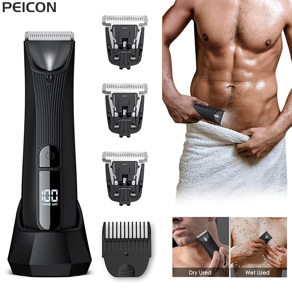 Body Trimmer For Men Painless Epilator Rechargeable Shaver For Sensitive Areas Bikini IPX7 Electirc Epilator Body Hair Trimmer 240112
