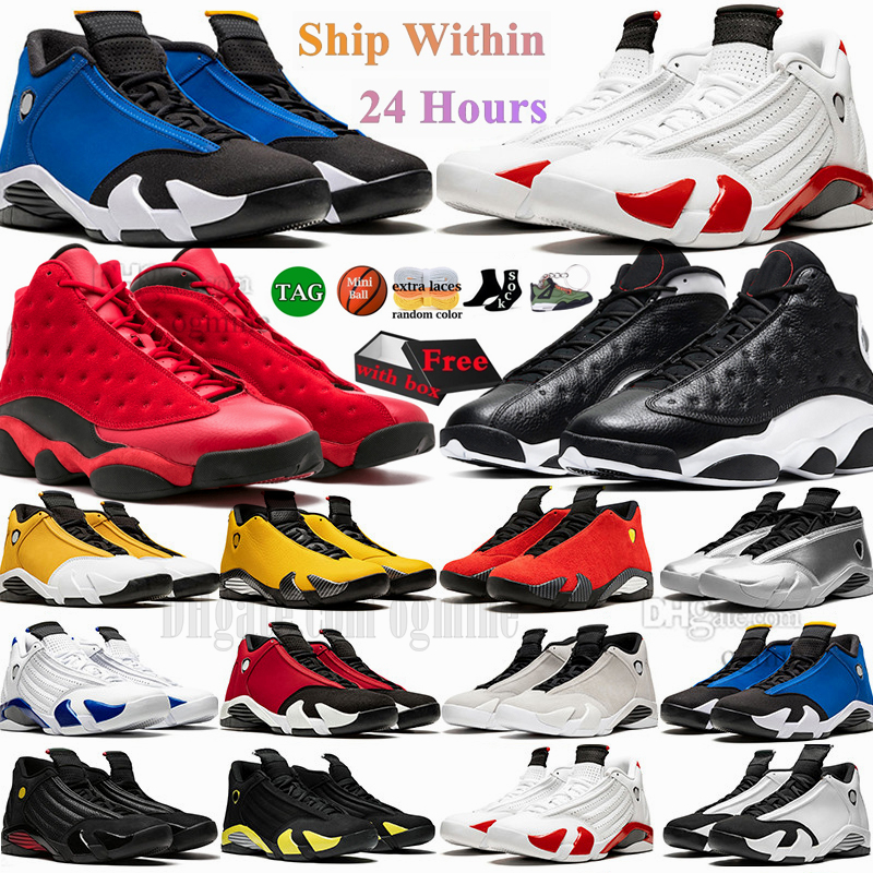 With box 14s mens Basketball Shoes jumpman 14 Black White Ginger candy cane Winterized gym red Blue moments Hyper Royal trainers sports sneakers ogmine for good price