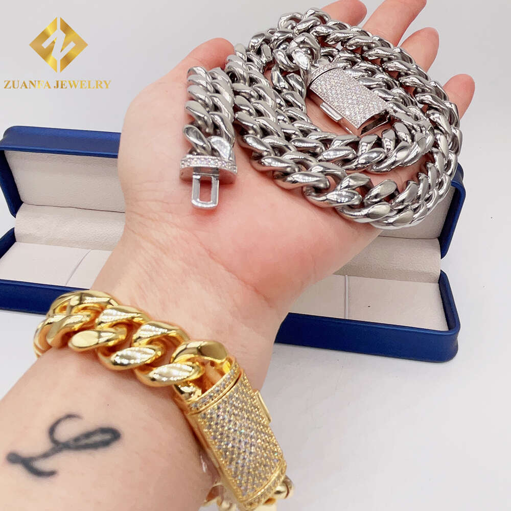 Wholesale Cheap Price Stainless Steel Jewelry 925 Sterling Silver Moissanite Box Lock Stainless Steel Necklaces Chain for Men