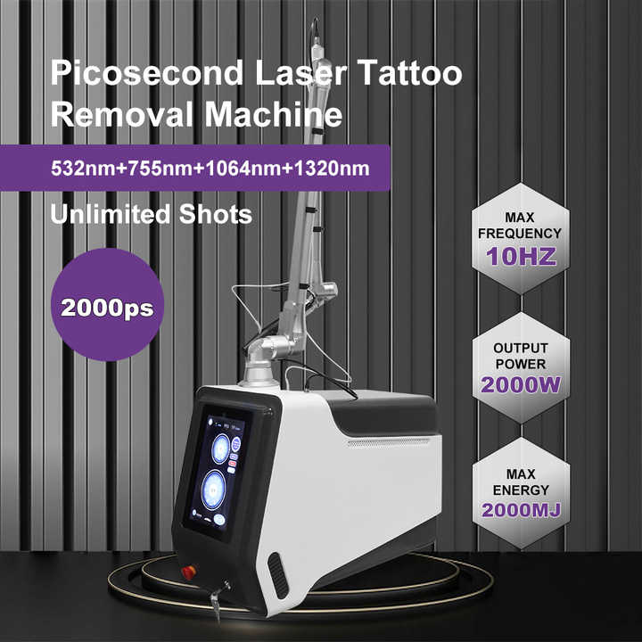 Factory Price Laser Picosecond Pico Q Switched Nd Yag Laser 1064nm 532nm Picosecond Laser Tattoo Removal Machine