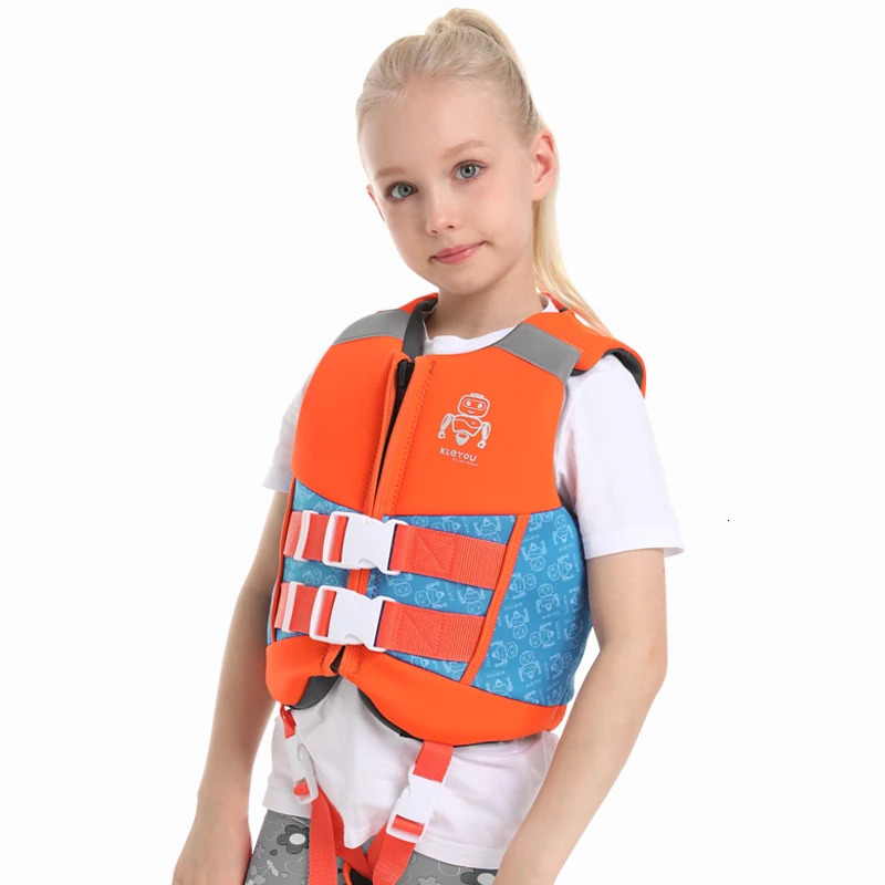 Neoprene Life Jacket For Kids Buoyancy Life Vest Boys Girls Surfing Vests Diving Flotation Swimming Aid Child 240111