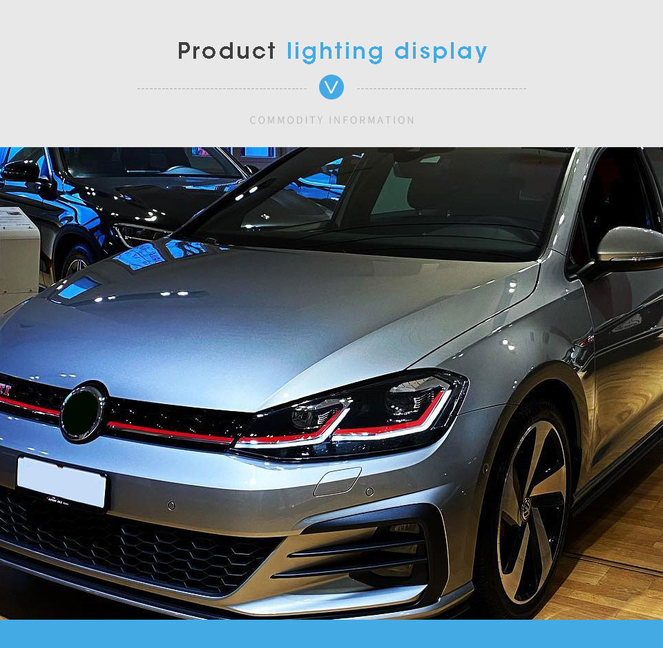 Car Turn Signal Head Light Assembly for VW Golf 7.5 LED Headlight 2018-2021 Daytime Running High Beam Lens