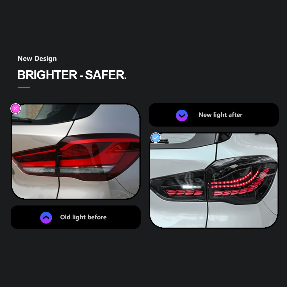 LED Styling Taillight For BMW X1 F48 F49 20 17-20 21 Rear Lamp DRL Dynamic Signal Reverse Dragon Scale Tail Light